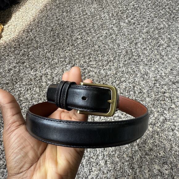 Coach 5700 Black Burnished Cowhide Leather Belt Size 30 Solid Brass New - Picture 1 of 6
